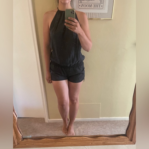 Lululemon Dark Grey HEAT THE STREET Open Back Romper Onesie - Picture 3 of 17